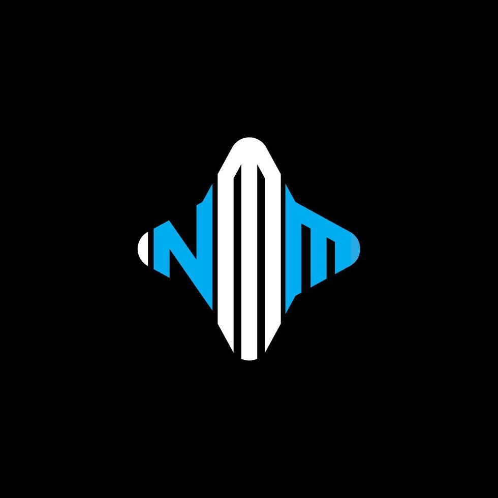 design criativo do logotipo da letra nmm com gráfico vetorial vetor