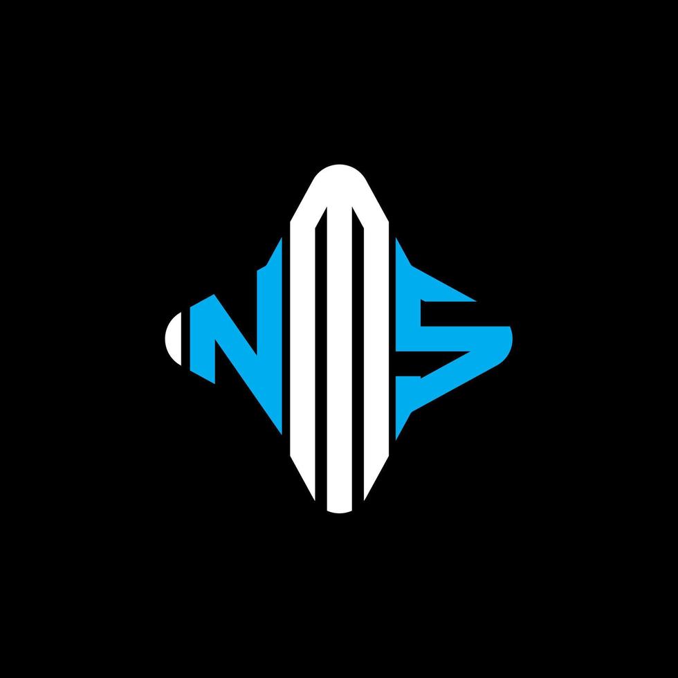 design criativo do logotipo da letra nms com gráfico vetorial vetor