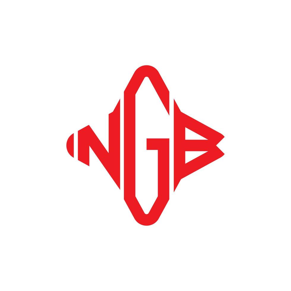 design criativo de logotipo de letra ngb com gráfico vetorial vetor