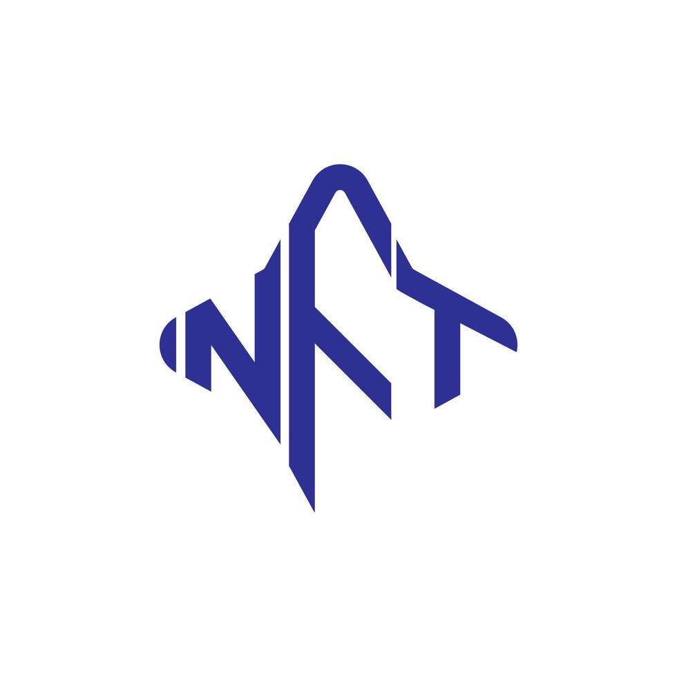 design criativo do logotipo da carta nft com gráfico vetorial vetor