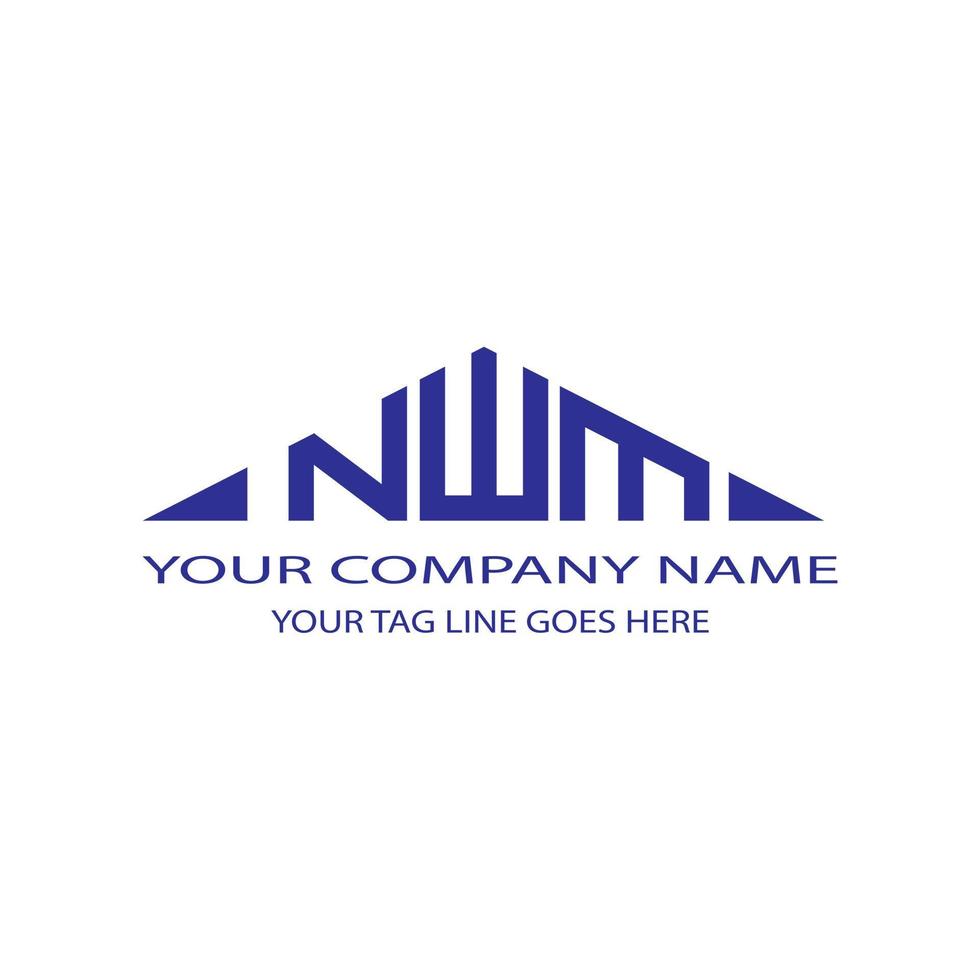 design criativo do logotipo da carta nwm com gráfico vetorial vetor