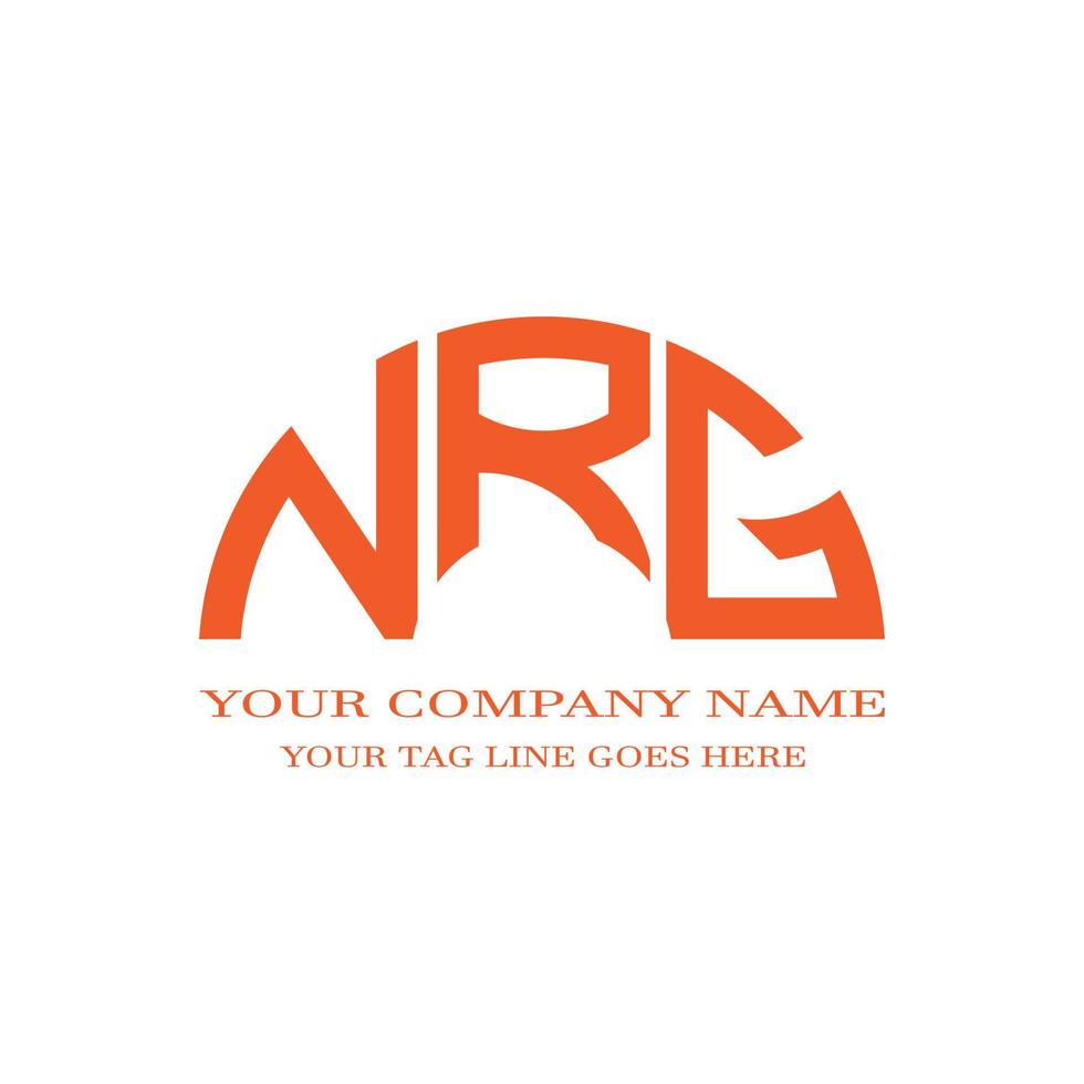 design criativo do logotipo da carta nrg com gráfico vetorial vetor