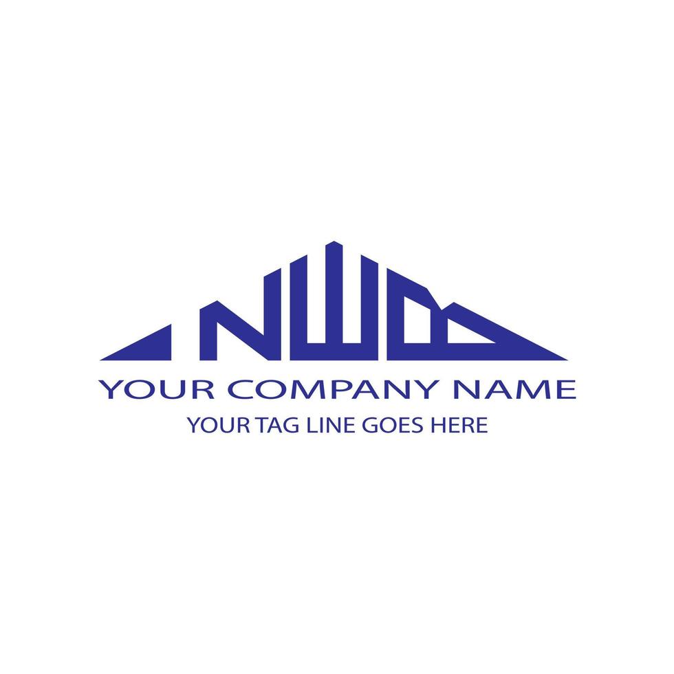 design criativo do logotipo da carta nwb com gráfico vetorial vetor