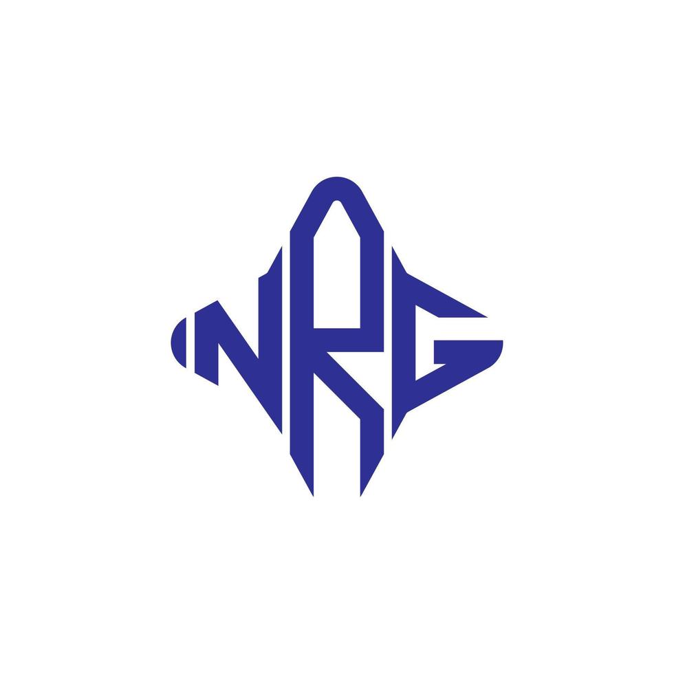 design criativo do logotipo da carta nrg com gráfico vetorial vetor