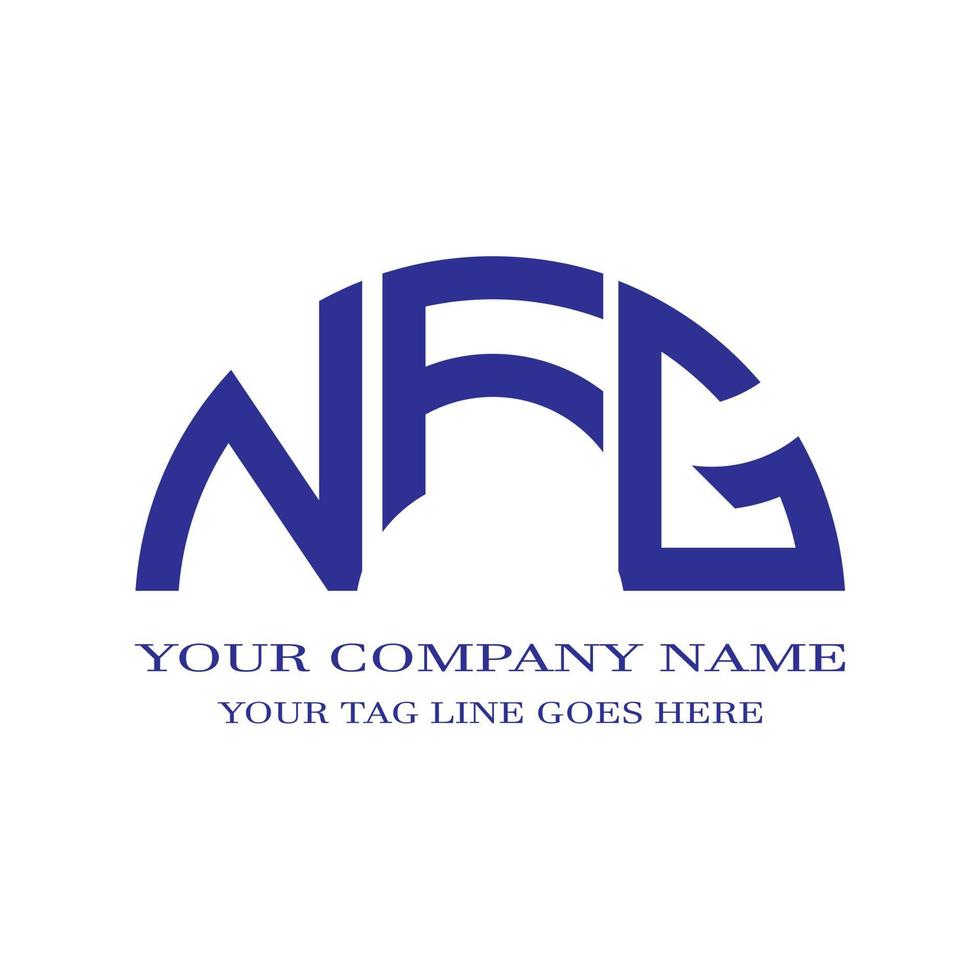 design criativo do logotipo da carta nfg com gráfico vetorial vetor
