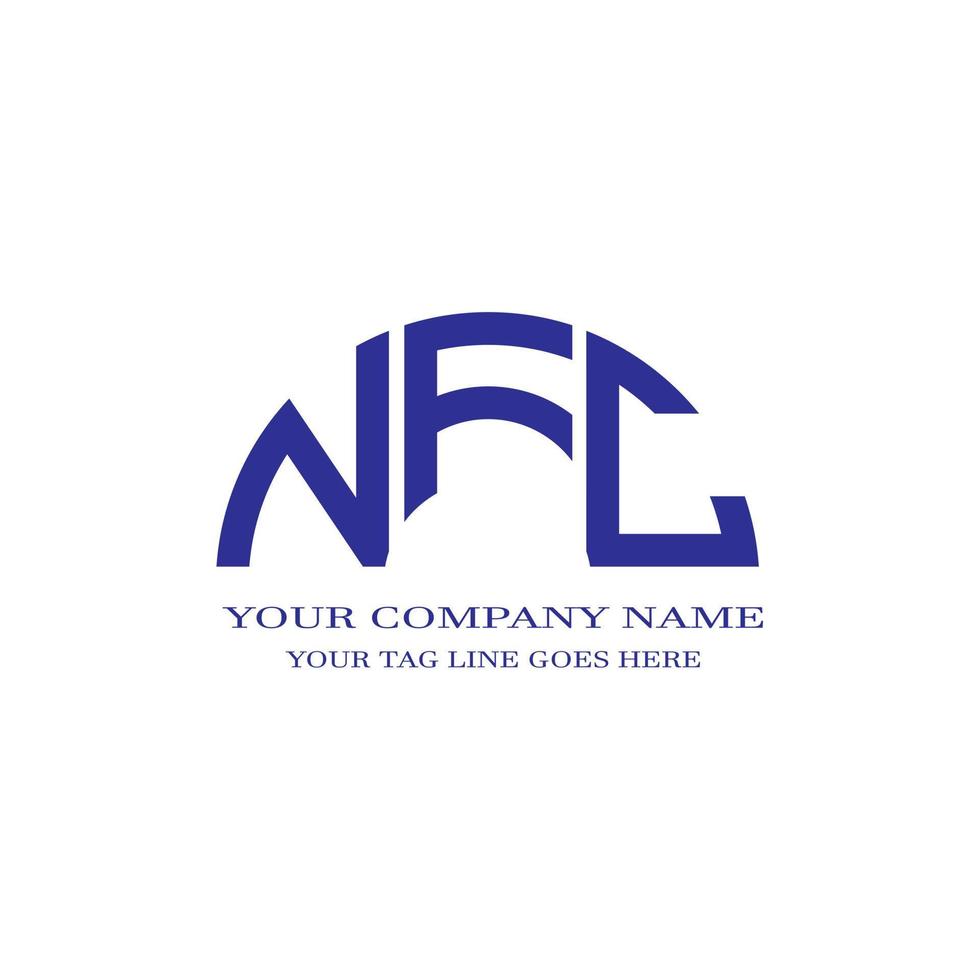 design criativo de logotipo de carta nfc com gráfico vetorial vetor