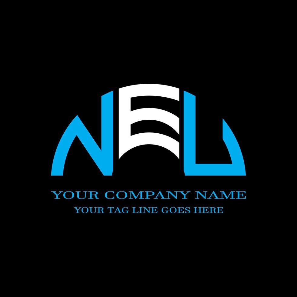 design criativo de logotipo de letra neu com gráfico vetorial vetor