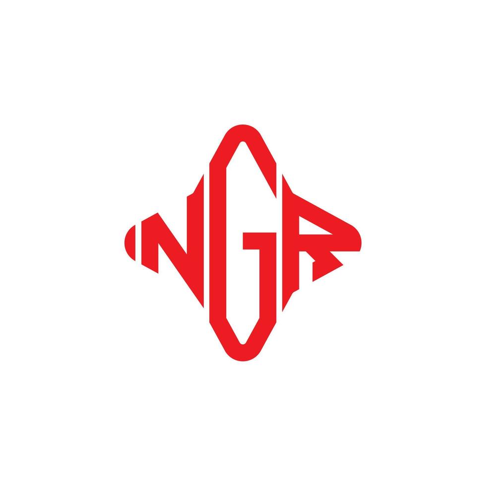 design criativo do logotipo da carta ngr com gráfico vetorial vetor