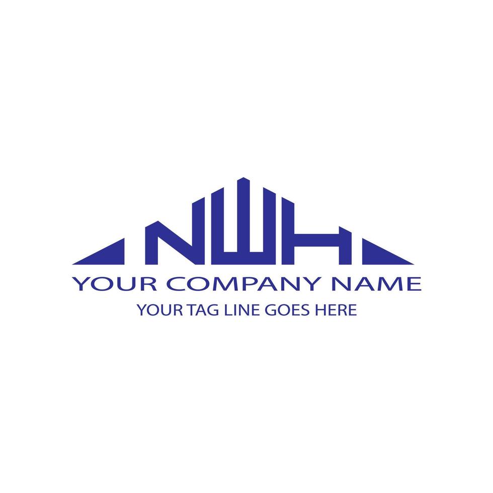 design criativo do logotipo da letra nwh com gráfico vetorial vetor