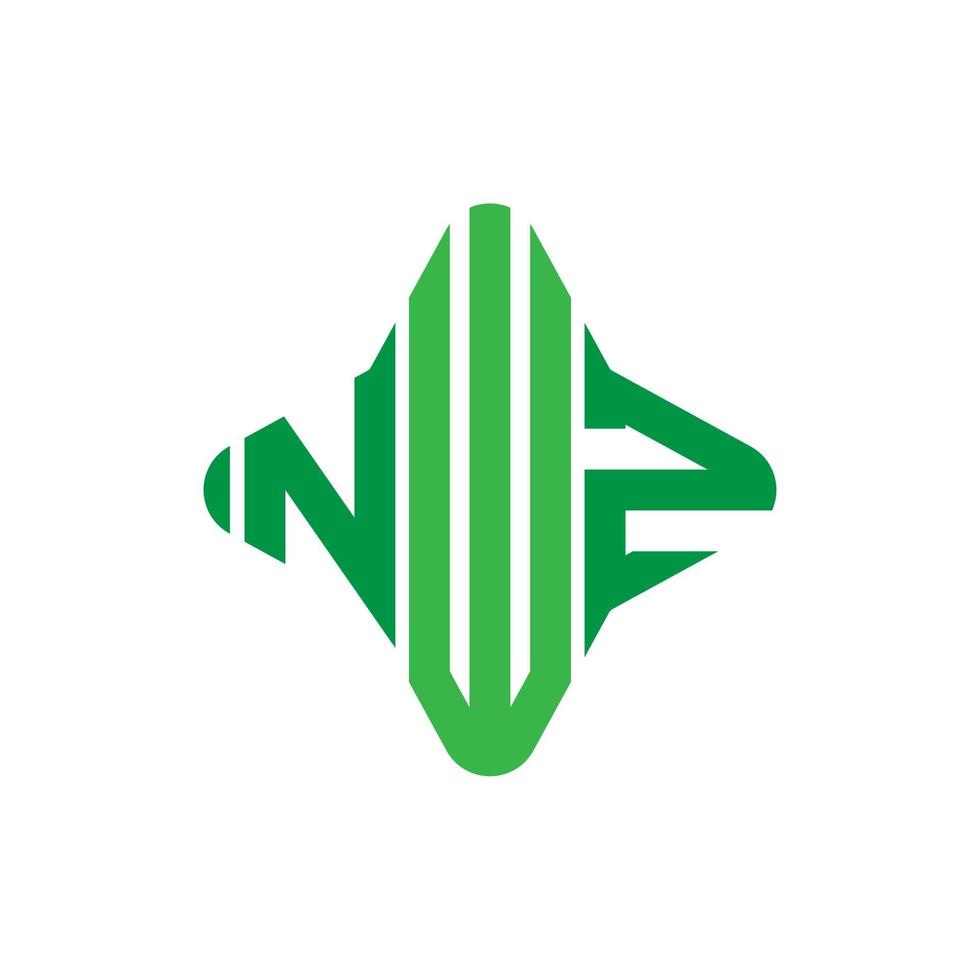 design criativo do logotipo da letra nwz com gráfico vetorial vetor