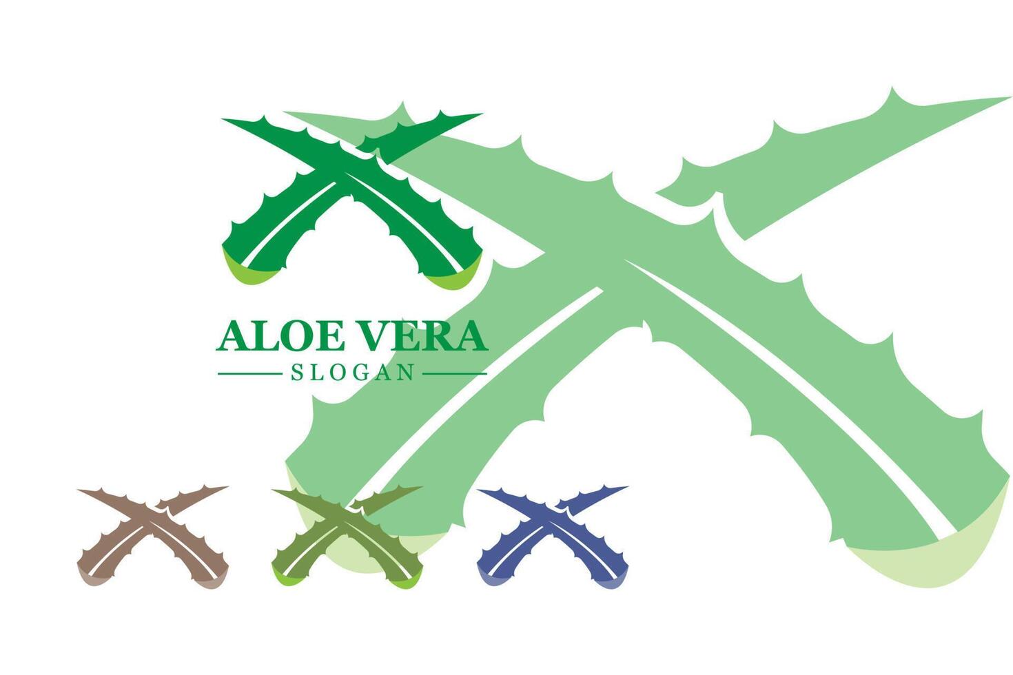 planta verde aloe vera logotipo vetor ícone símbolo muitos benefícios