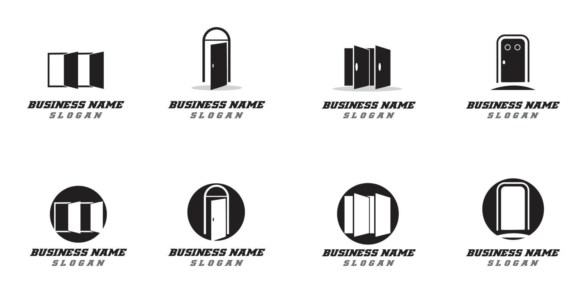 ilustração vetorial simples de design de logotipo de porta aberta vetor