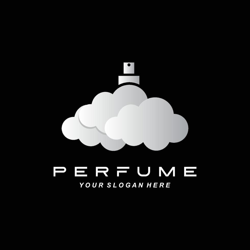 design de logotipo de garrafa de perfume de luxo, ilustração para cosméticos, beleza, salão, produtos da empresa, vetor