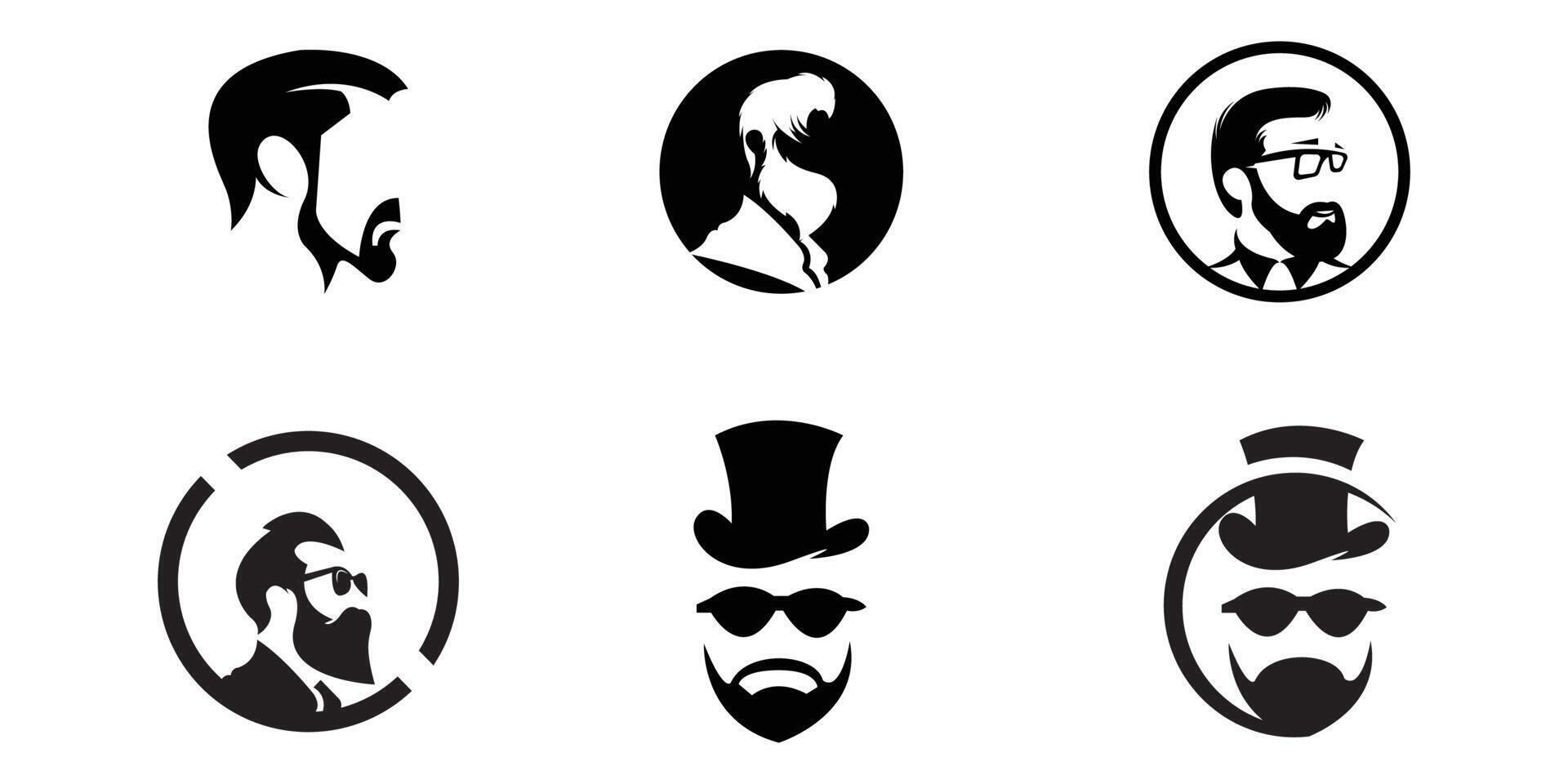 logotipo de vetor de símbolo de barba masculina de homem real