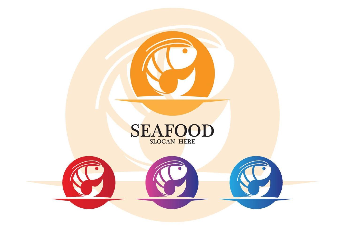 ícone de vetor de logotipo de frutos do mar de camarão, animal de lagosta, design retrô clássico
