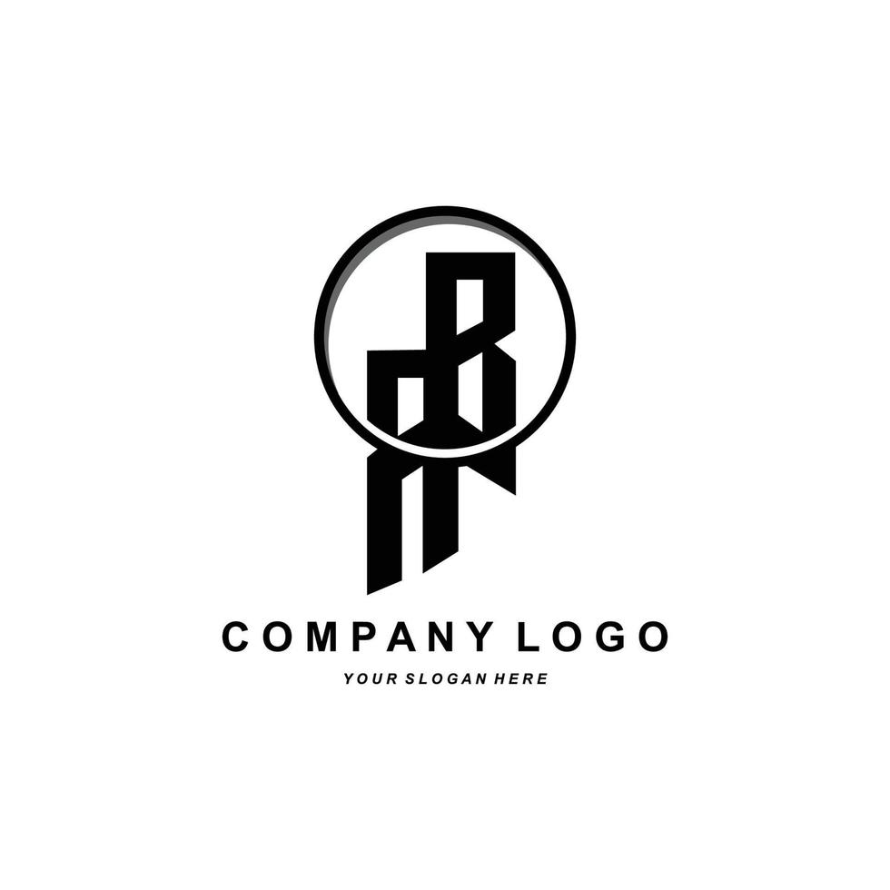 logotipo da letra br, ilustração do alfabeto do design inicial da marca da empresa, camisetas, serigrafia, adesivos vetor