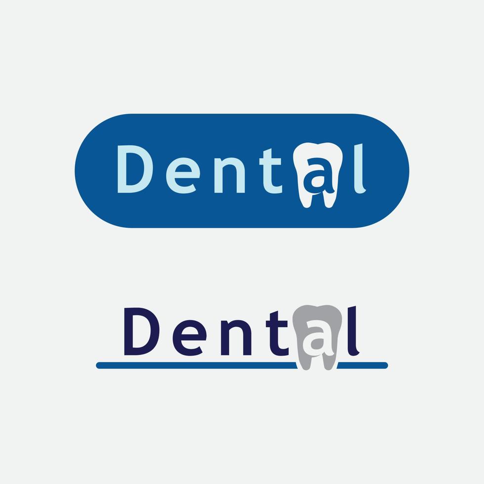 atendimento odontológico e ilustração vetorial de modelo de logotipo de dente vetor