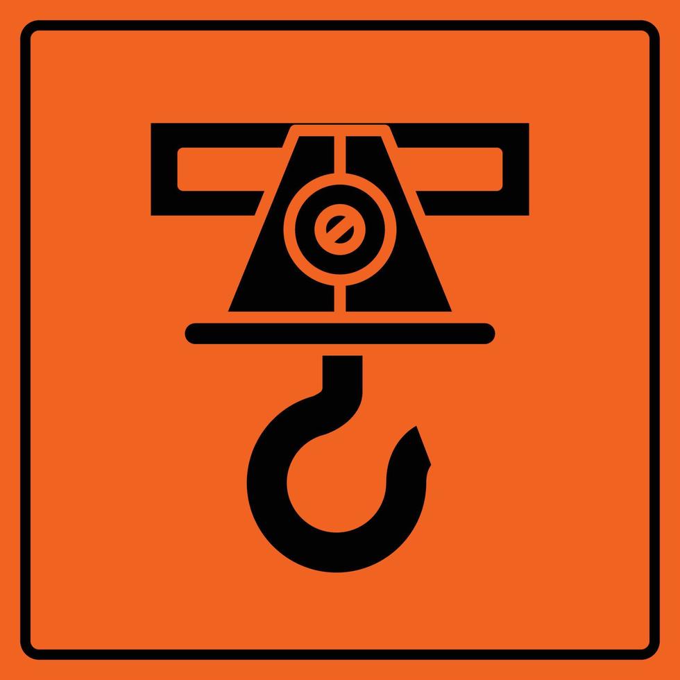 içamento e símbolo de gancho de guindaste sinalização laranja vetor