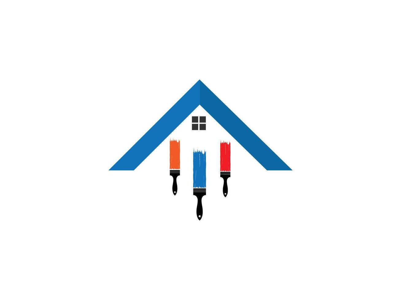design de logotipo de vetor de pintura de casa criativa
