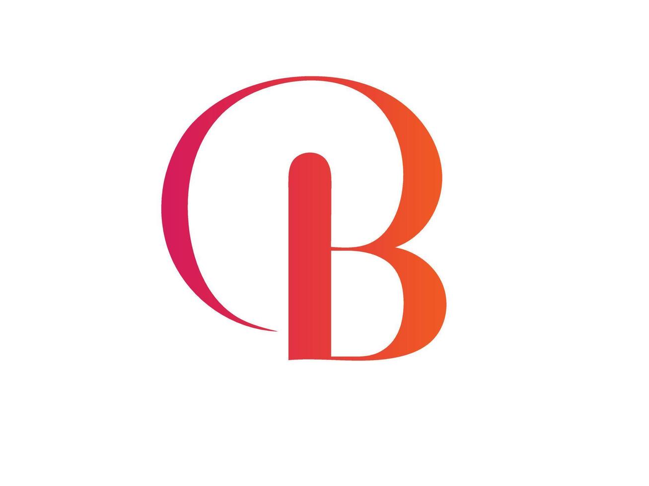 logotipo de cor gradiente b. design de logotipo criativo b vetor