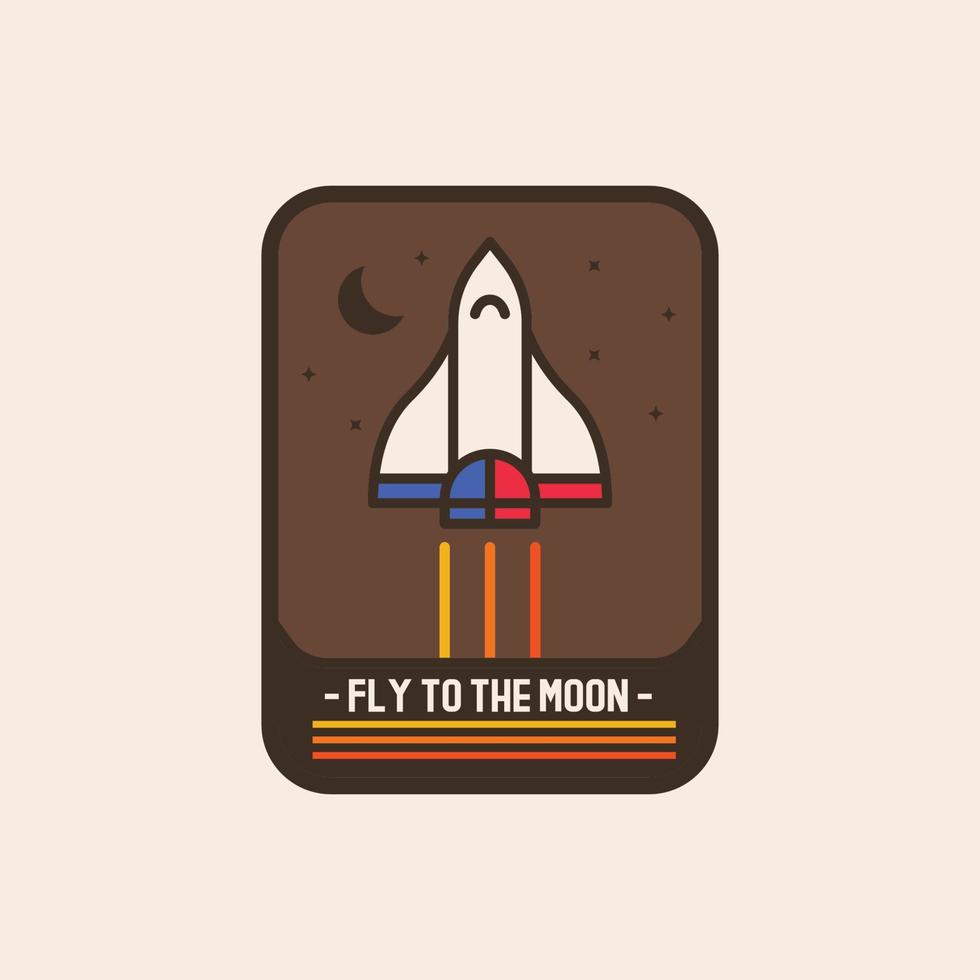 conceito de logotipo de foguete de nave espacial minimalista vetor