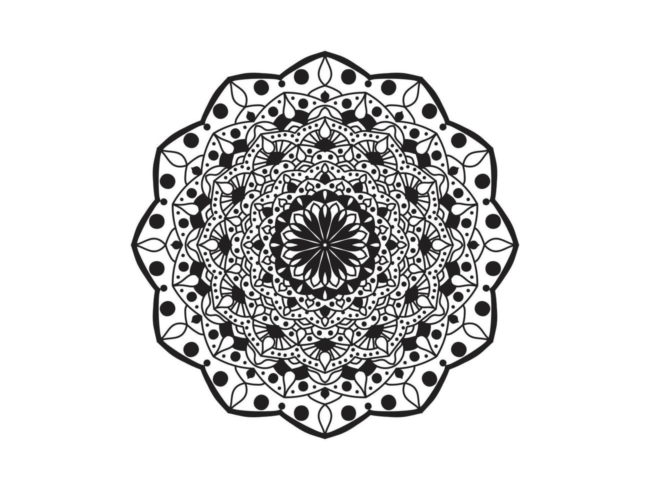 padrão de círculo em forma de mandala para henna, mehndi, tatuagens, ornamentos decorativos em estilo étnico oriental, páginas de livros para colorir. vetor