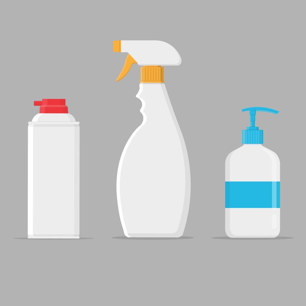 desinfetantes. spray anti-séptico e sabão matam vírus e bactérias. limpeza e higiene da casa. vetor