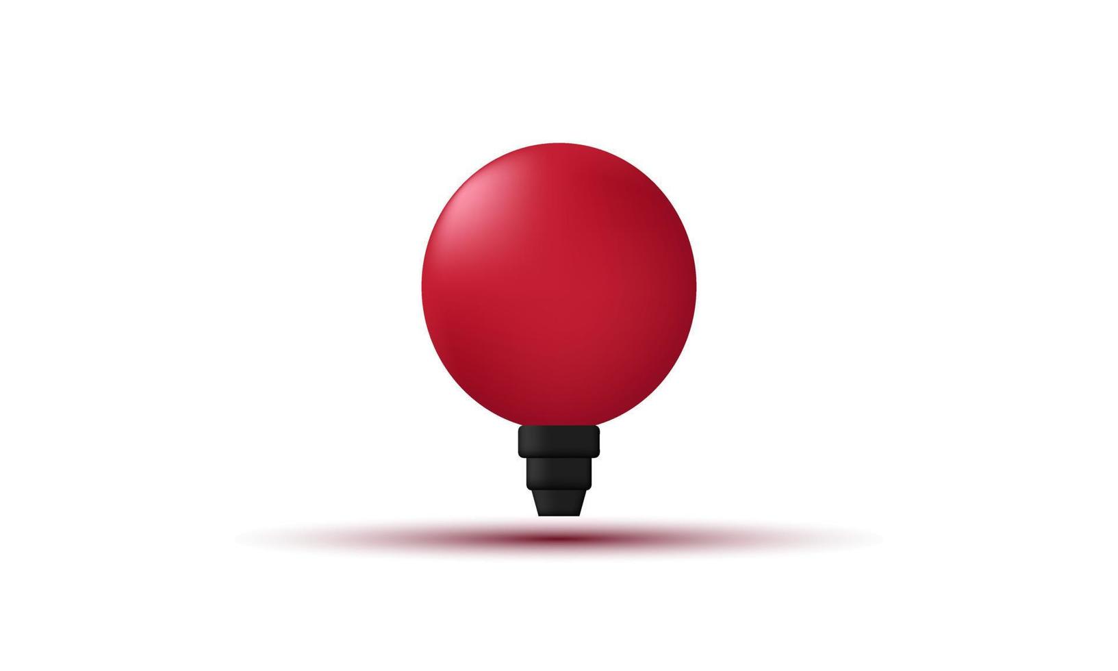lâmpada de ícone de ilustração de renderização vermelha 3d única isolada no vetor