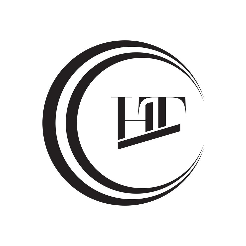 logotipo da letra inicial ht - logotipo comercial mínimo vetor