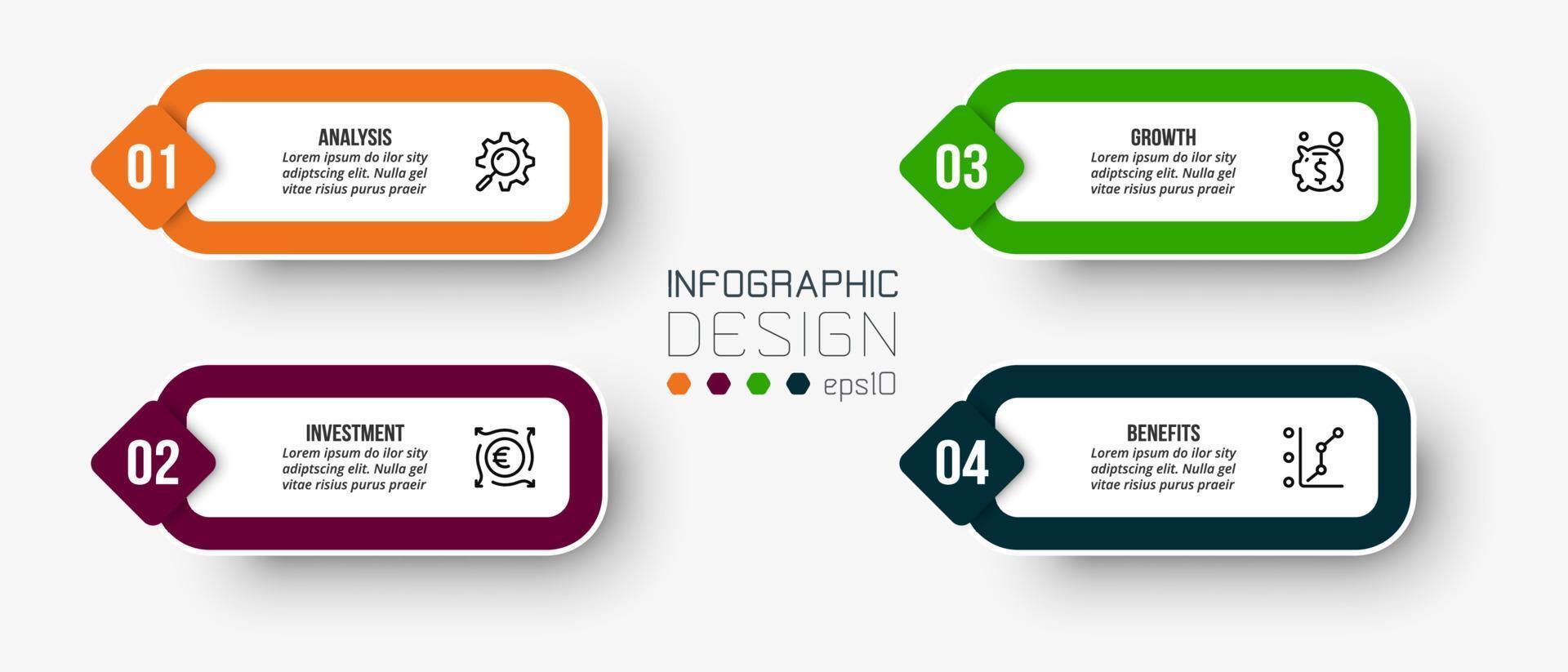 conceito de negócio de modelo infográfico com diagrama. vetor