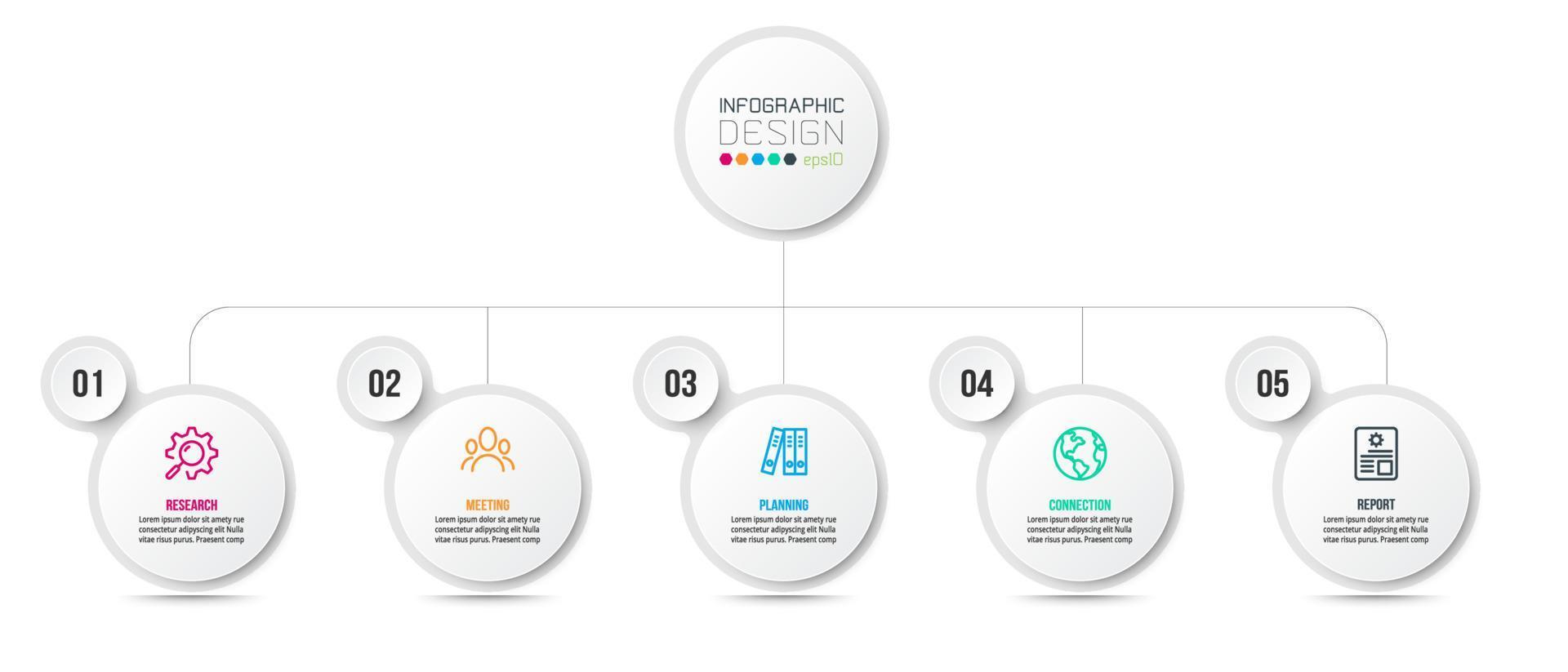 modelo de infográfico de conceito de negócio com organização. vetor