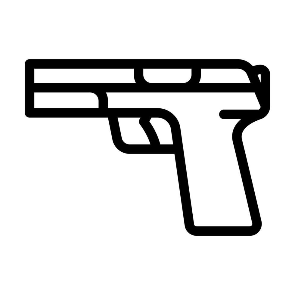 ilustração vetorial de ícone de linha de arma de revólver vetor