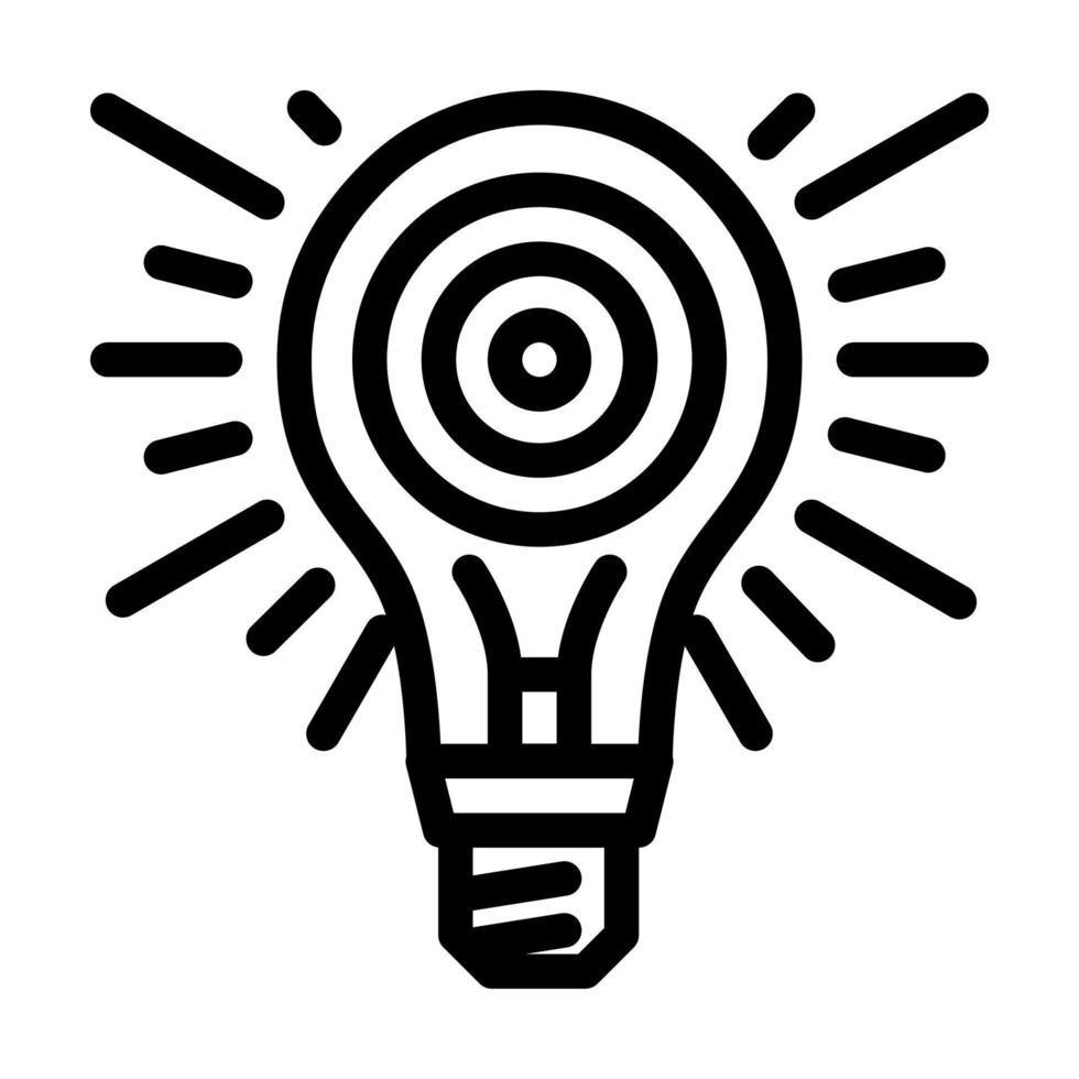 ilustração em vetor ícone de linha de lâmpada brilhante