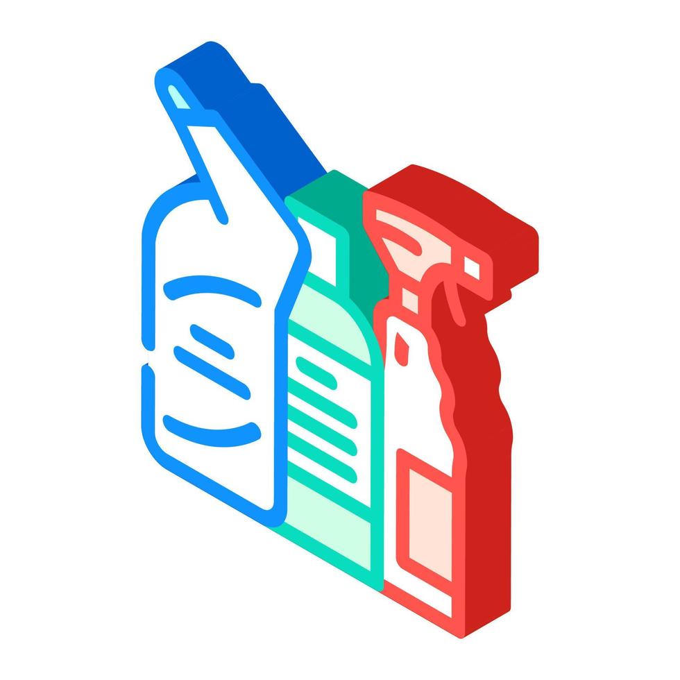 ilustração em vetor ícone isométrico de produtos químicos domésticos
