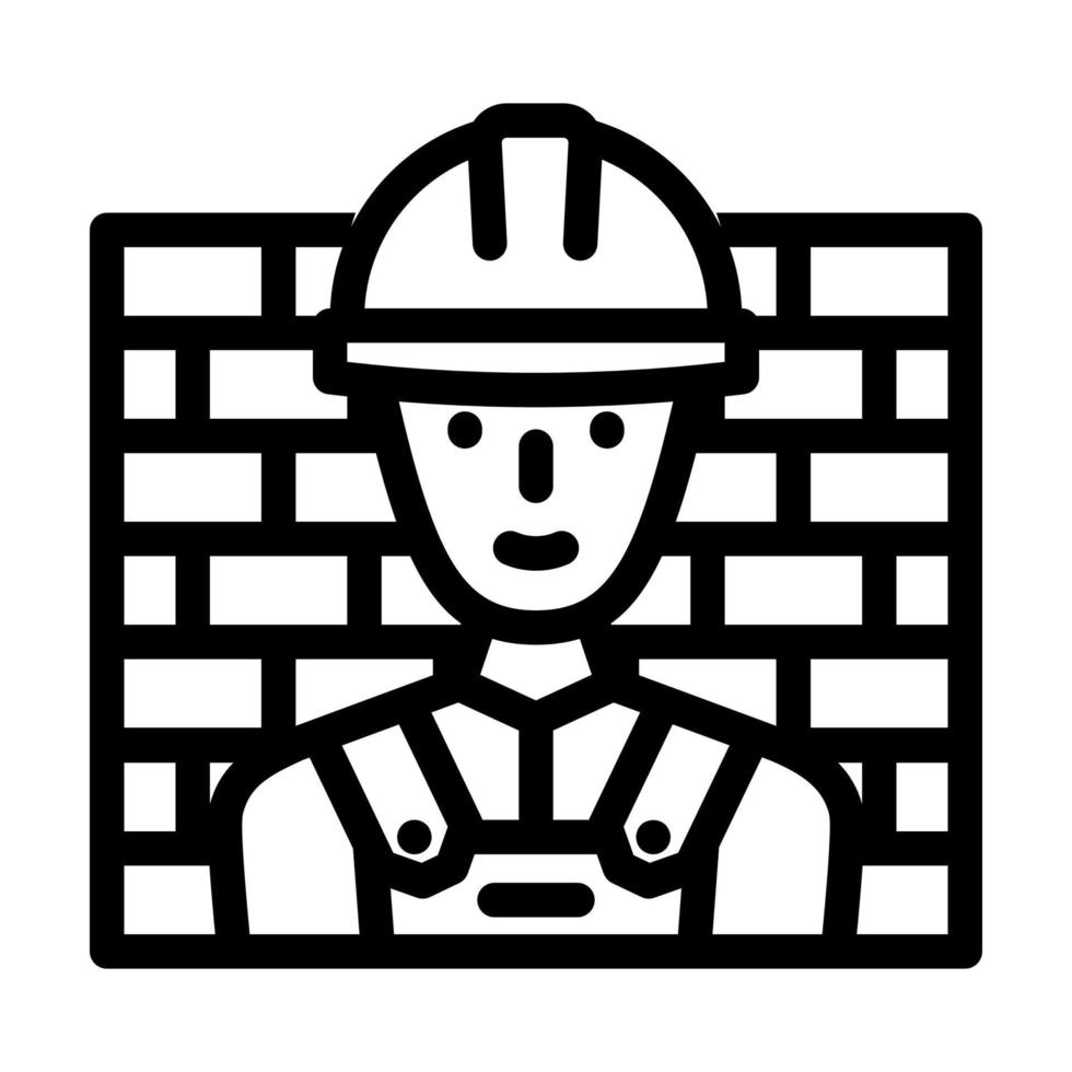 ilustração em vetor ícone de linha de construtor de trabalhador