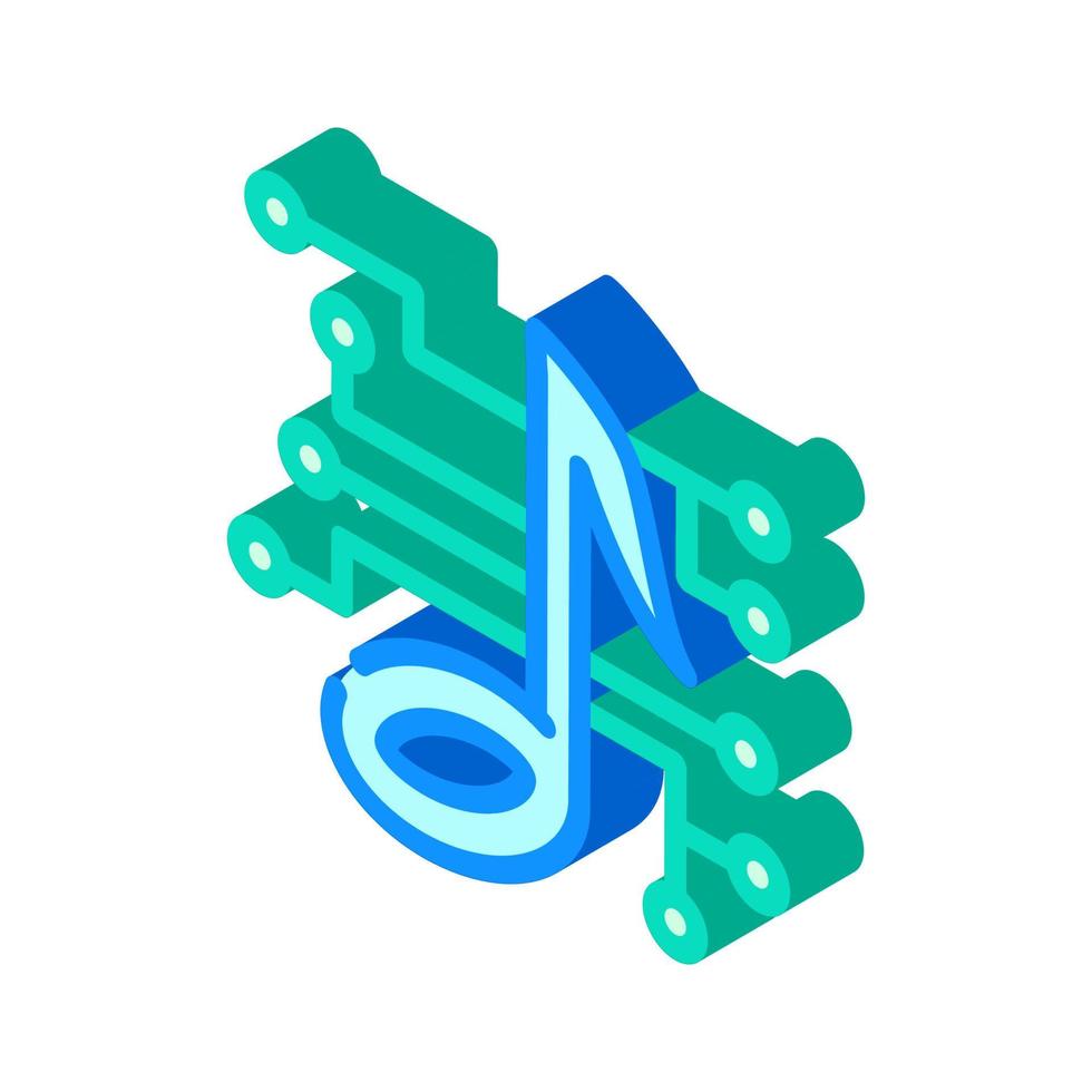 ícone de música digital ícone isométrico ilustração vetorial vetor