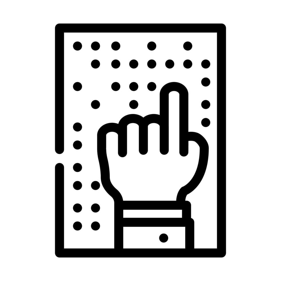ilustração em vetor de ícone de linha de vida inclusiva de impressão em braille
