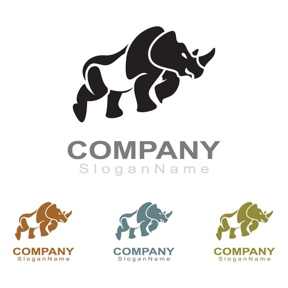 modelo de vetor de design de imagem de logotipo de rinoceronte. animal moderno. vetor