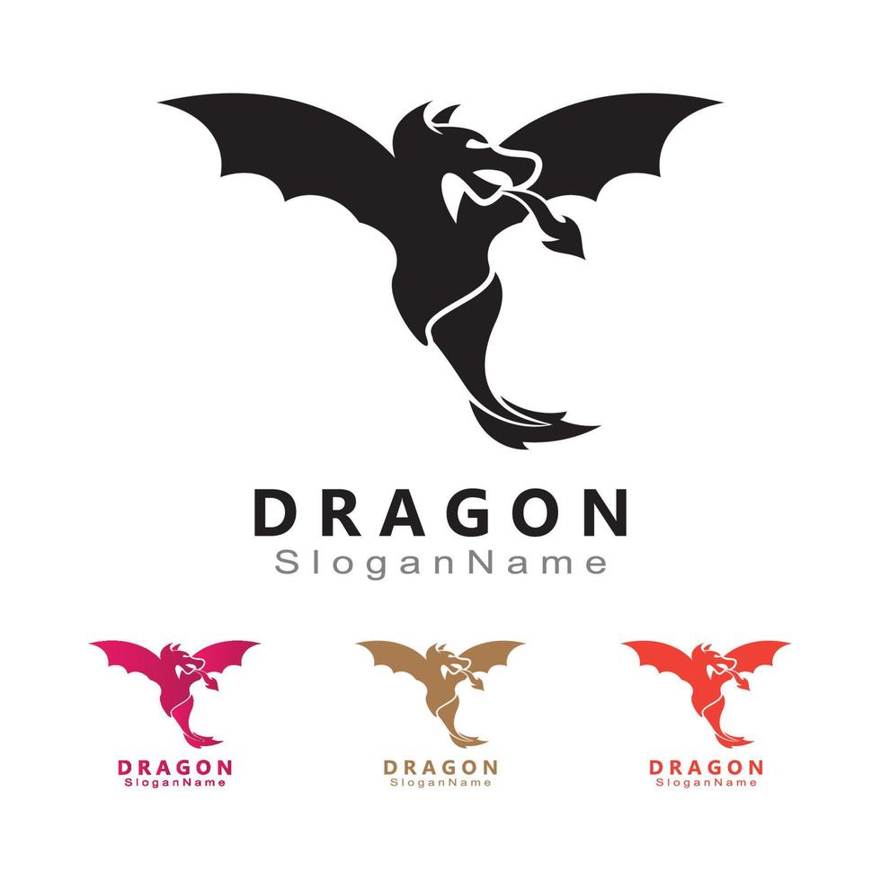 modelo de vetor exclusivo minimalista de design de logotipo de dragão