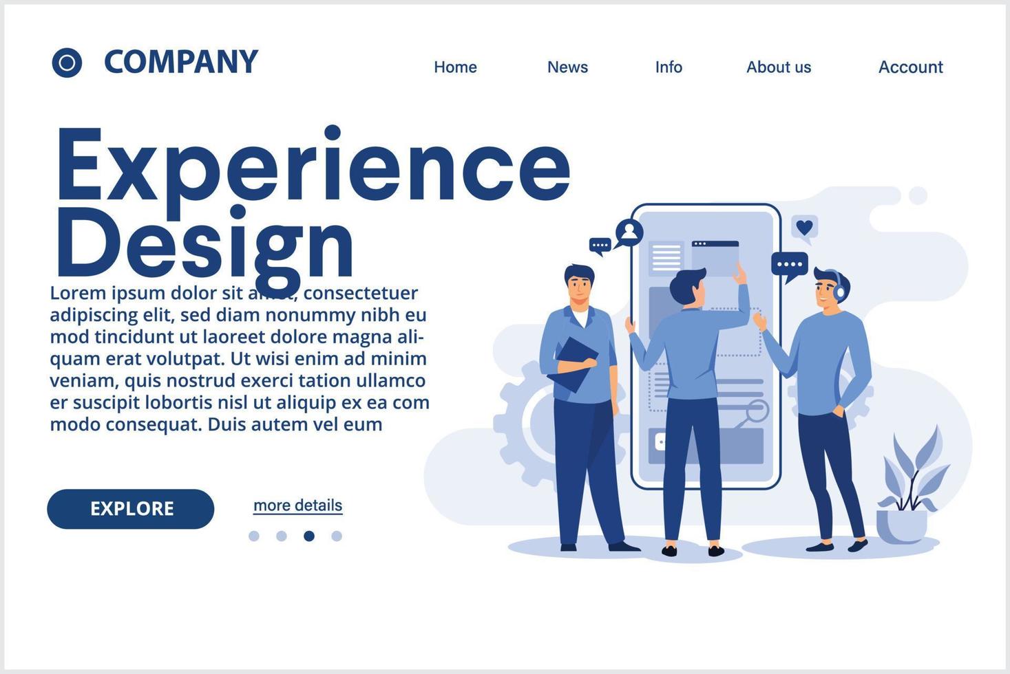 design de experiência web design, interface do usuário ui e experiência do usuário ux organização de conteúdo. conceito de desenvolvimento de web design. ilustração em vetor conceito isolado.