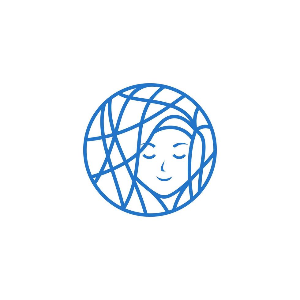 ilustração vetorial de design de logotipo de linha de cuidados de beleza vetor