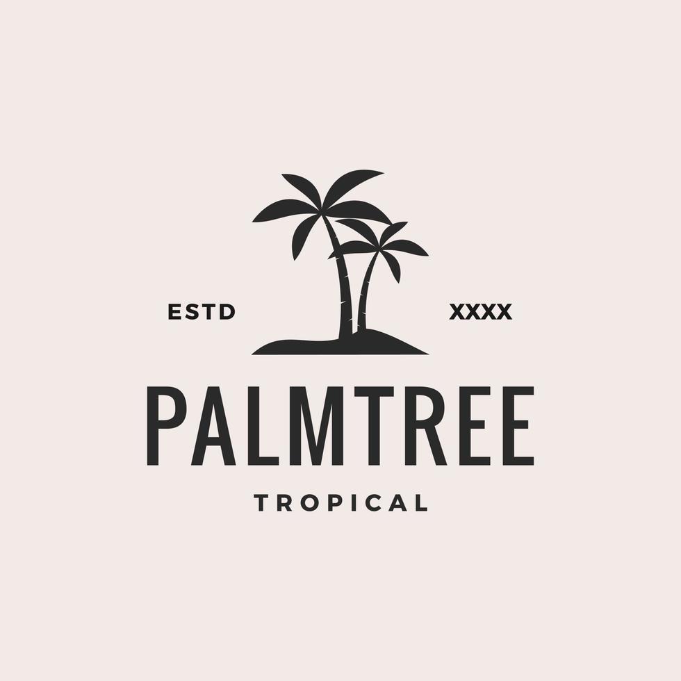 ilustração vetorial de design de logotipo de praia de palmeira vetor