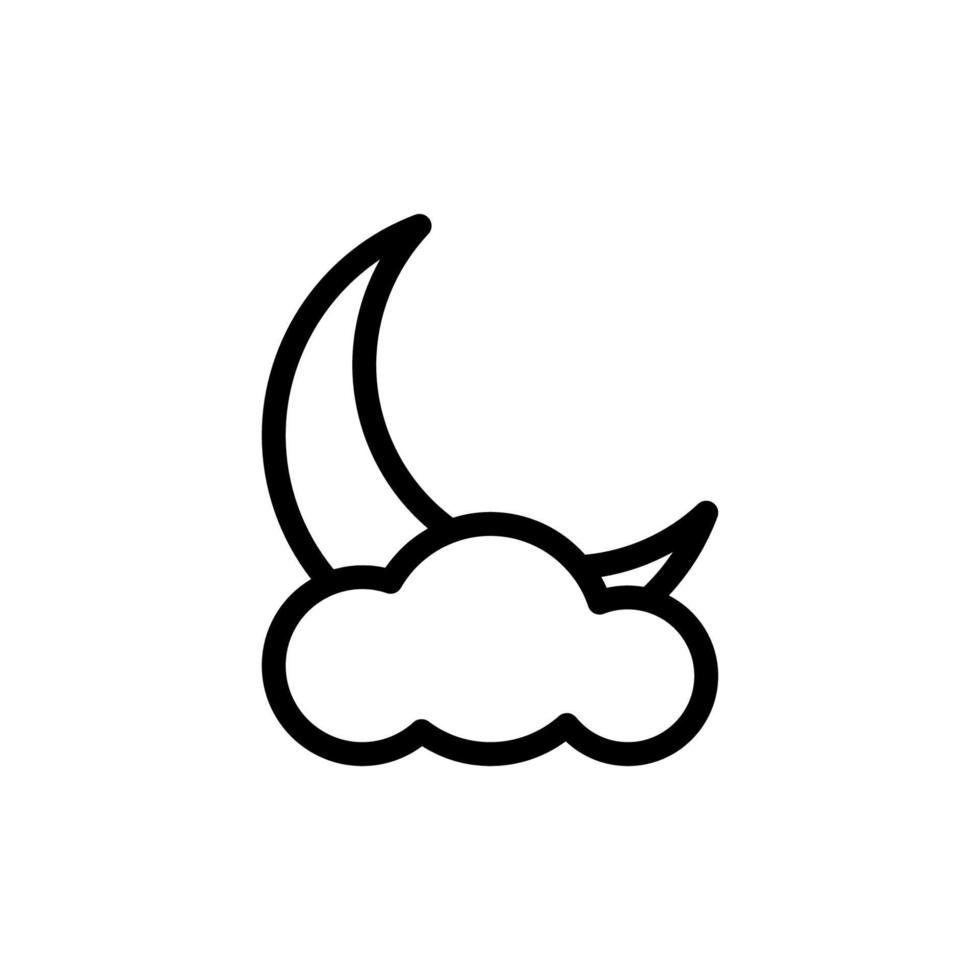 ícone da noite ou vetor de símbolo de sinal isolado de logotipo