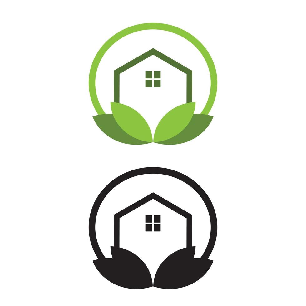 logotipo da casa verde vetor