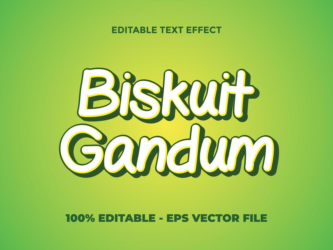 efeito de texto editável biskuit gandum vetor