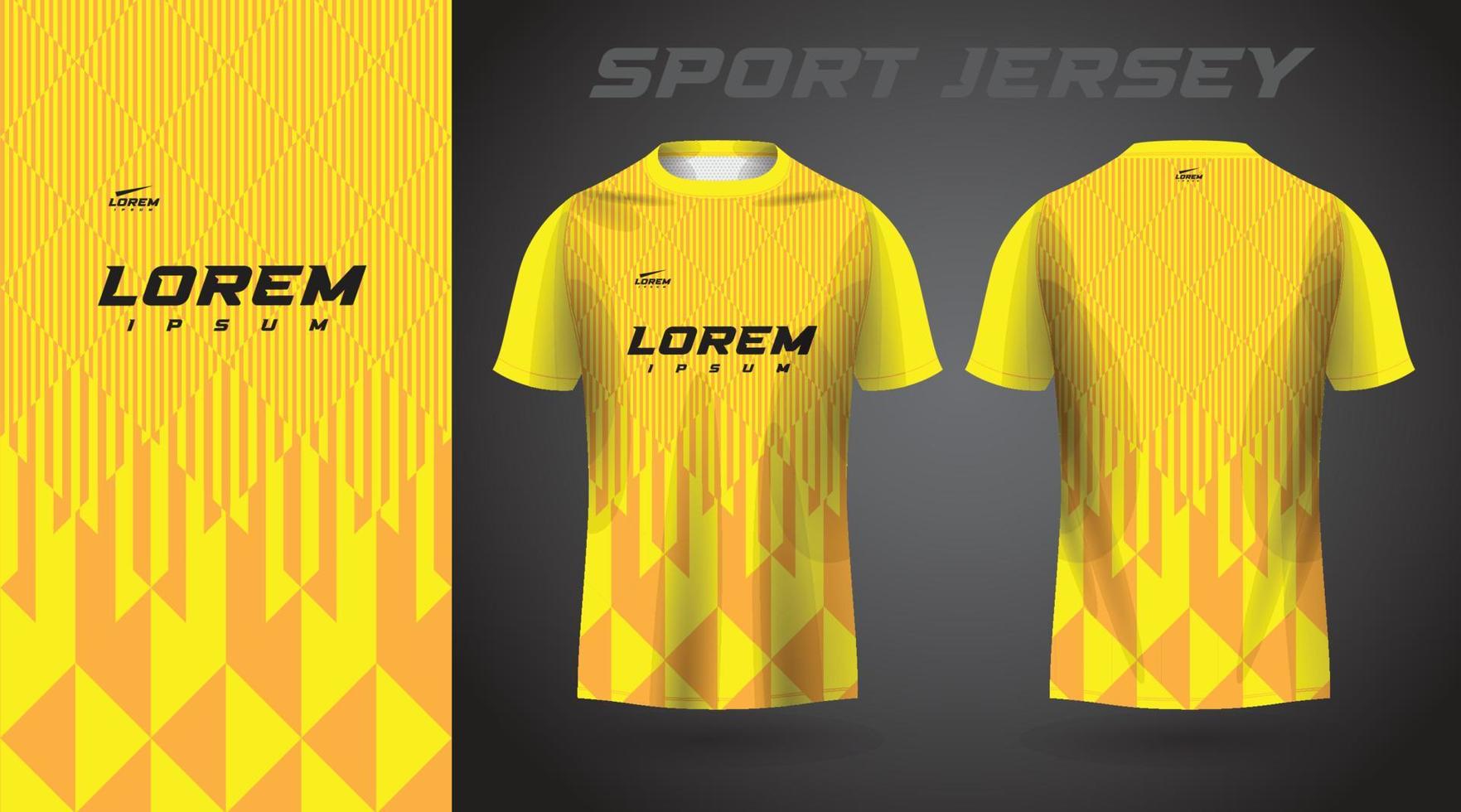design de camisa esportiva de camiseta amarela vetor