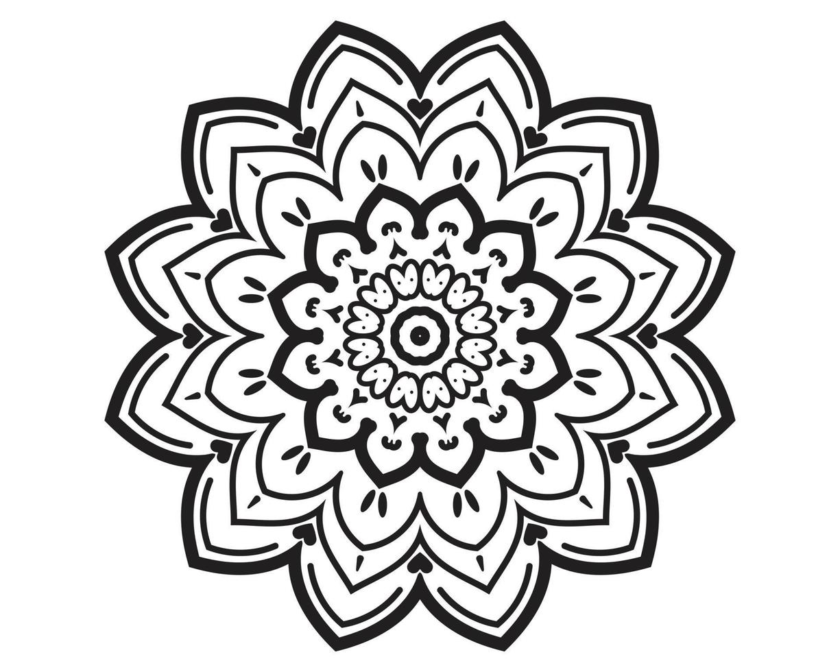 design de mandala simples - estilo floral de arte decorativa vetor