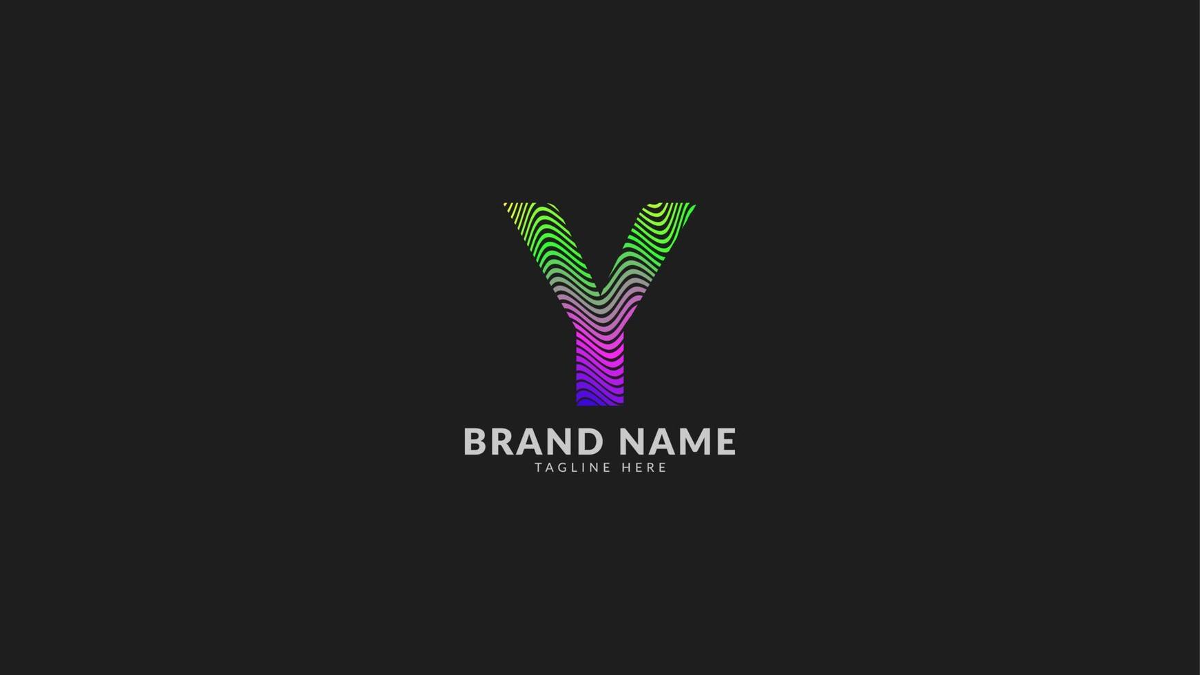 letra y logotipo colorido abstrato ondulado arco-íris para marca de empresa criativa e inovadora. elemento de design de vetor de impressão ou web