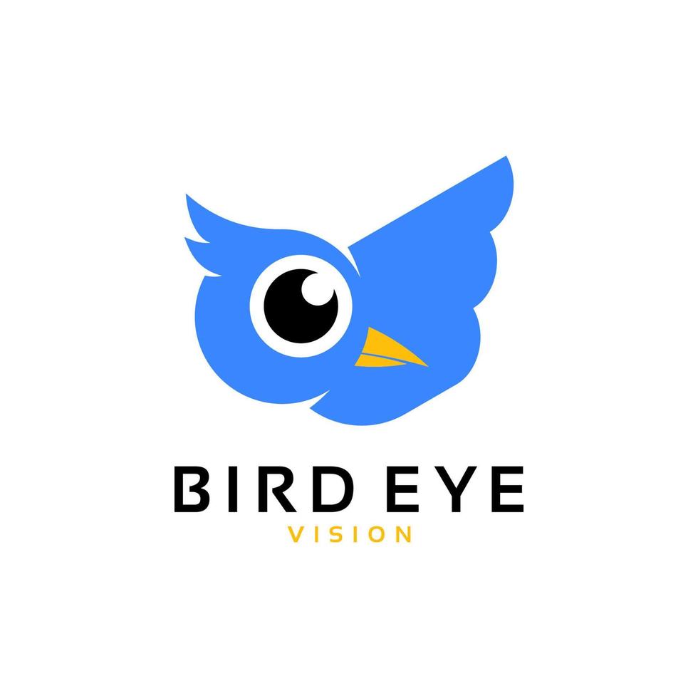 design de vetor de logotipo de ilustração de pássaro fofo e brincalhão