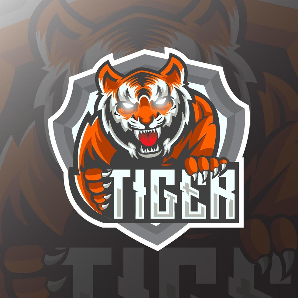 jogos de logotipo esportivo de cabeça de tigre vetor